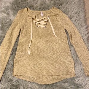 Draw String Knit Sweater